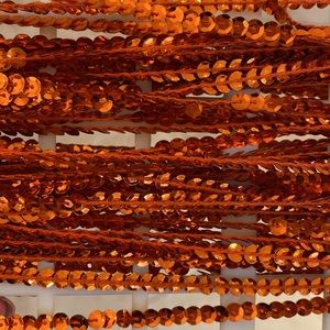 Orange / Red Sequin Row Trim 5mm wide 16+ yards shimmer sewing, art, crafts